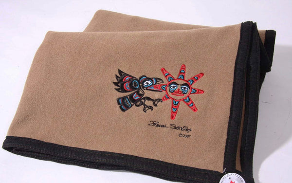Israel Shotridge© "Raven" Trail Wool Blanket|NW Tribal Coast Designs