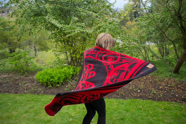 Bill Helin© "The Raven" Velura Throw Blanket -Tsimshian