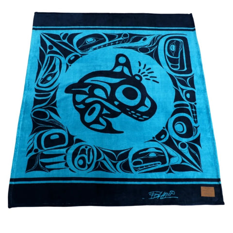 Bill Helin© "The Orca" Velura Throw Blanket - Tsimshian