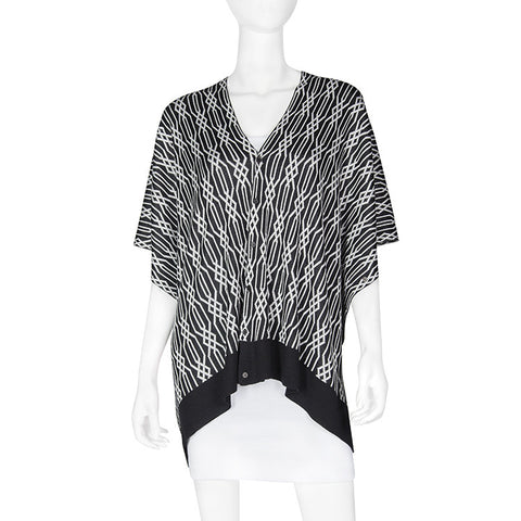 Bamboo The Audrey Black/White Scarf-Shawl-Cardigan 3 in 1 by Papillon - 
 - 1