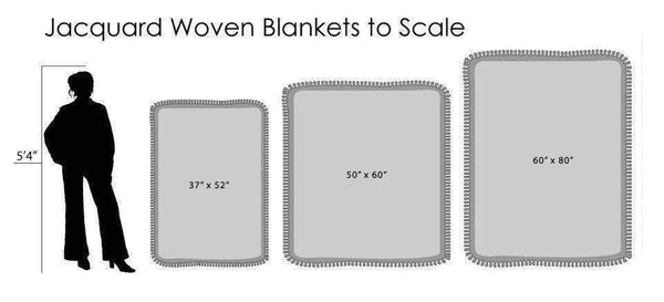 Custom Woven Cotton Throw Blankets "On Demand"|3 Sizes