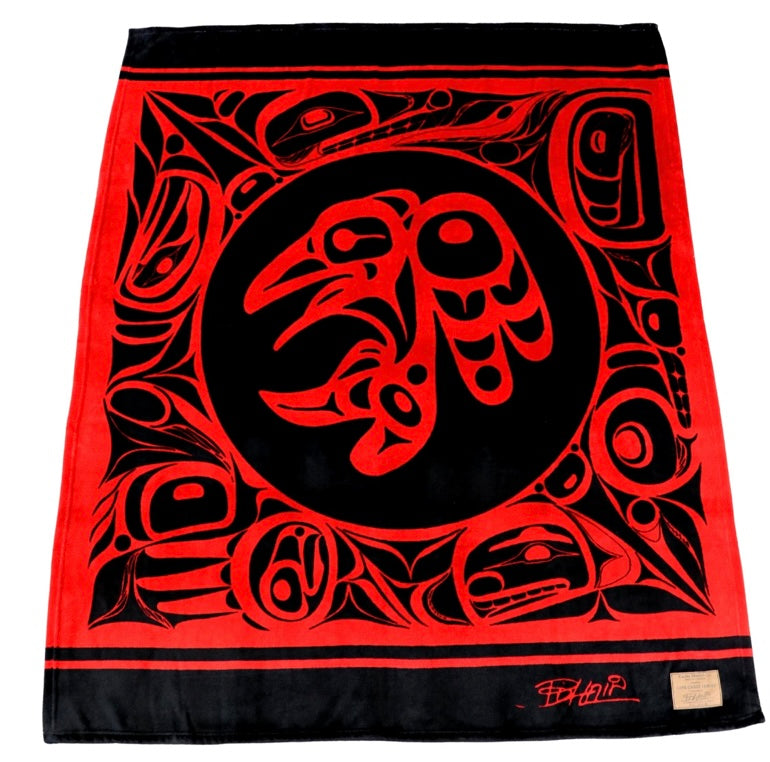 Bill Helin© "The Raven" Velura Throw Blanket -Tsimshian