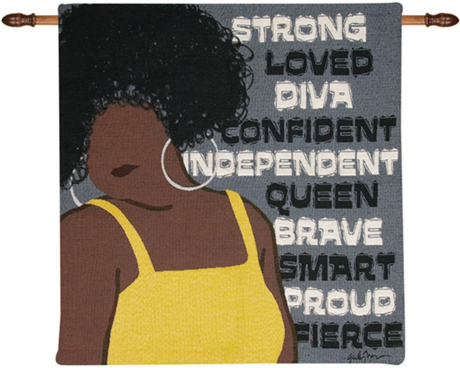 Strong Loved Diva Tapestry Wall  Hanging by Emily  Navas©
