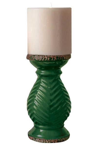 Verde Green Ceramic Candle Holders|Set of 2 Large
