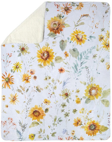 Sunflowers Forever Sherpa Fleece Throw by Lisa Audit©