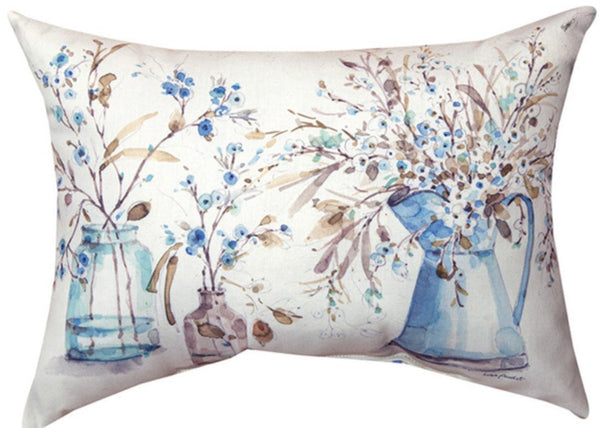 Blue Escape Indoor/Outdoor Reversible Rectangle Pillow by Lisa Audit©