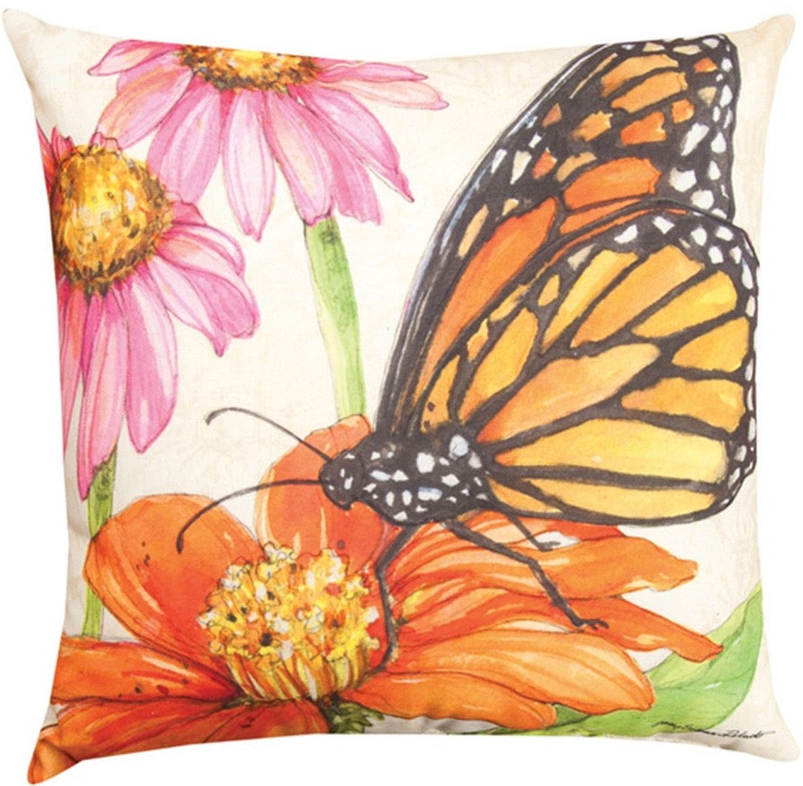 Butterfly Meadow Indoor-Outdoor Reversible Pillow by Sally Eckman©