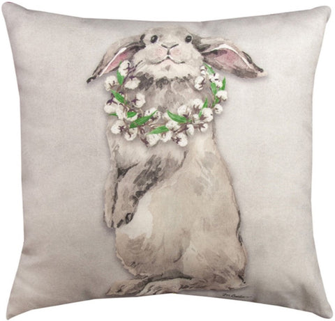 Bunny Trail Francis & Florence Indoor-Outdoor Reversible Pillow by Martha Collins©