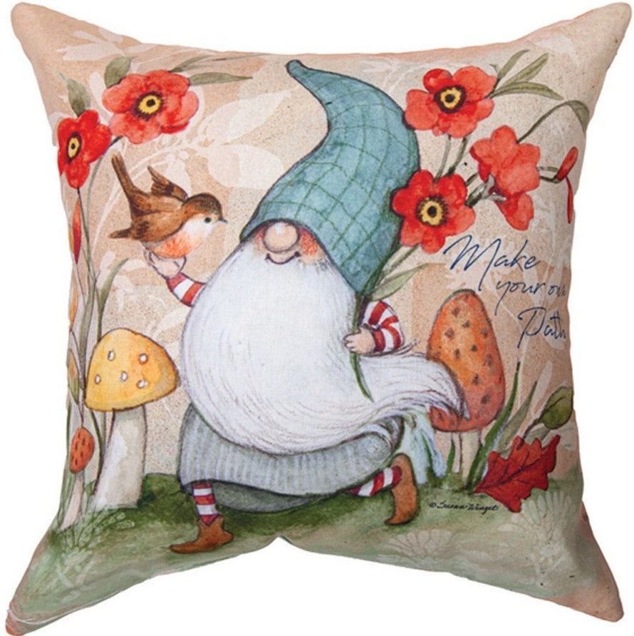 Forest Gnomes Indoor/Outdoor Reversible Pillow by Susan Winget©