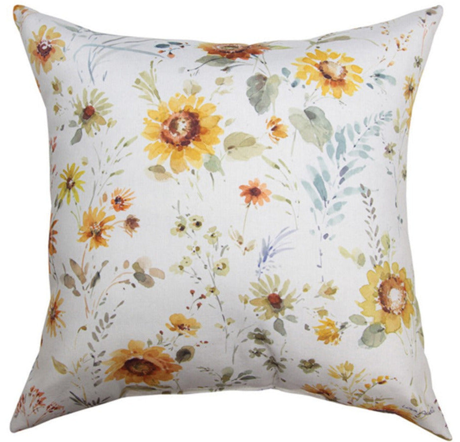 Sunflowers Forever Indoor/Outdoor Reversible Pillow by Lisa Audit©
