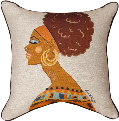 Ethnic Beauty Tapestry Pillow by Ani Del Sol©