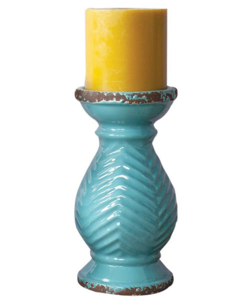 Turquoise Ceramic Candle Holders|Set of 2 Small