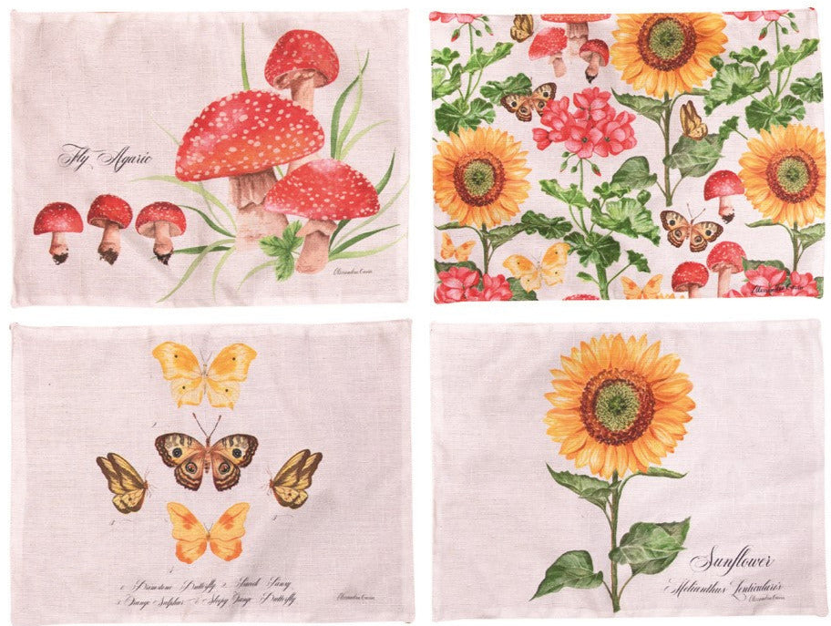 Botanical Print Placemats by Alessandra Gavin©|Set of 4