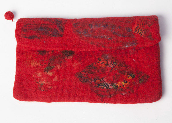 Nuno Felted Wool Sari Collage Clutch Bag One-Of-A-Kind Handmade - 
 - 3
