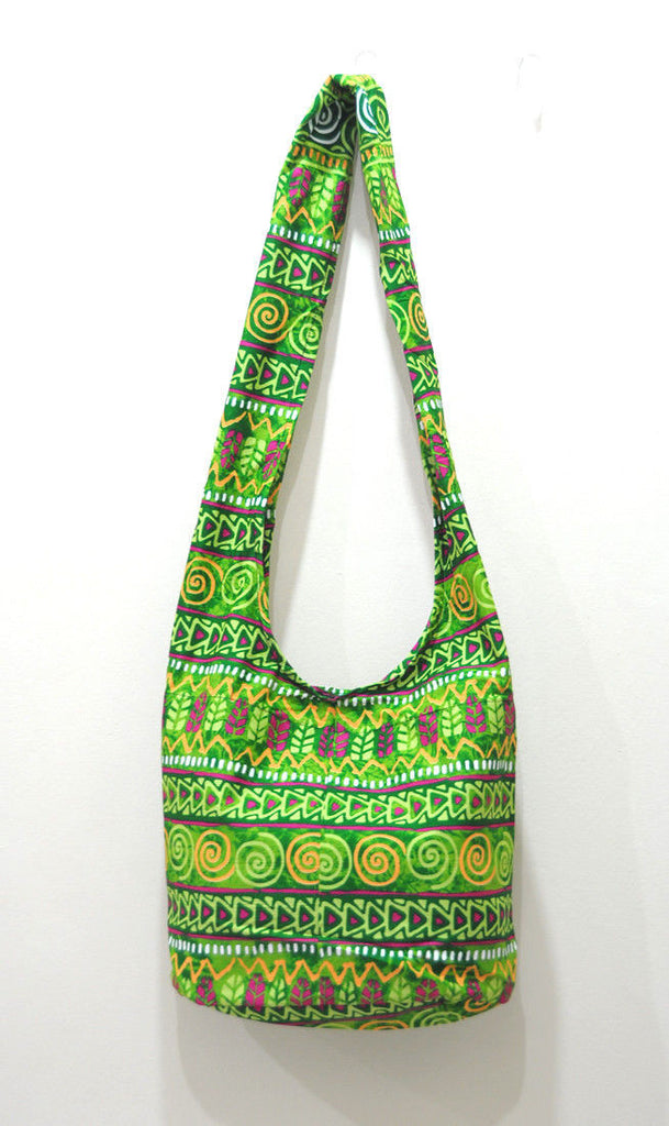 Boho Sling Bag - Green Hieroglyph – Woven Art & Beyond LLC