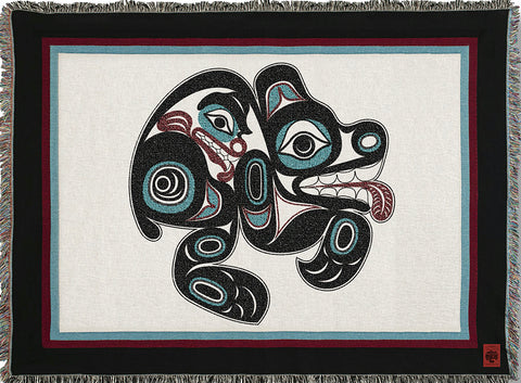 Israel Shotridge© "Bear" NW Native Art Tapestry Cotton Throw Blanket